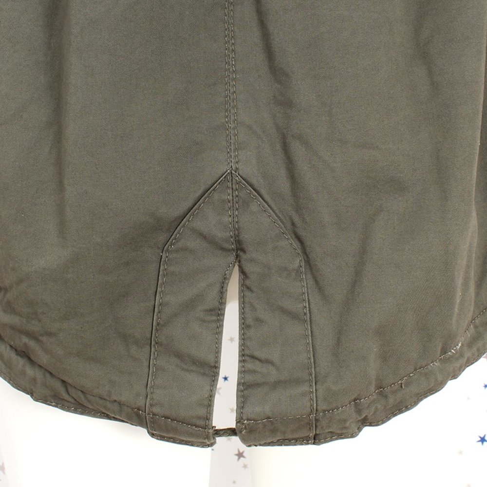 Olive Faux Fur Hooded Sherpa Lined Utility Jacket - Picture 14 of 16